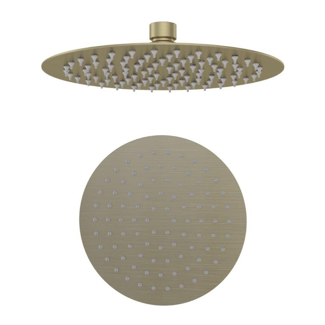 Aquarius Bathrooms Fixed Shower Head Brushed Brass Aquarius Modern Round Over Head Shower Head