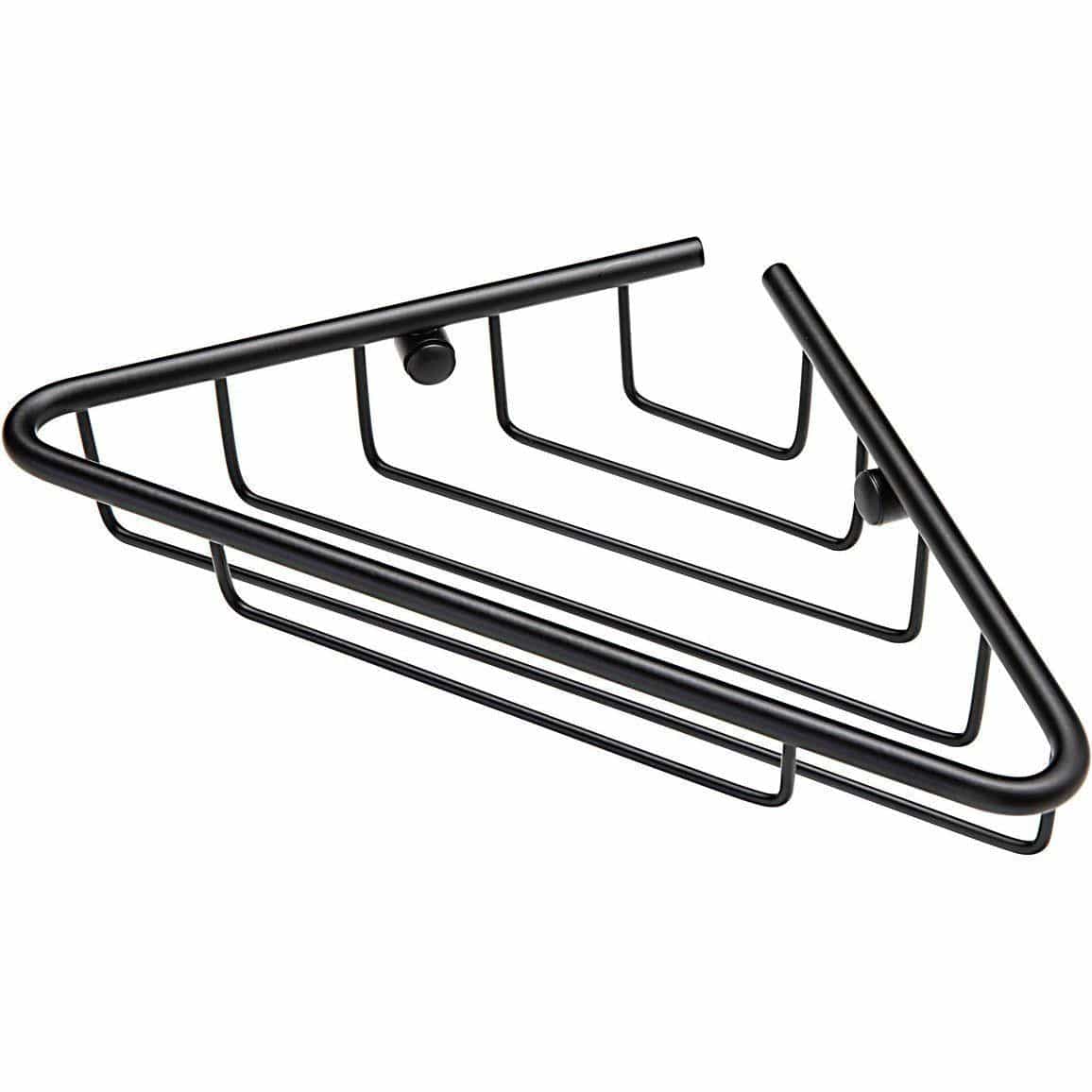 Aquarius Bathrooms Basket Matt Black Aquarius Corner Shower Basket