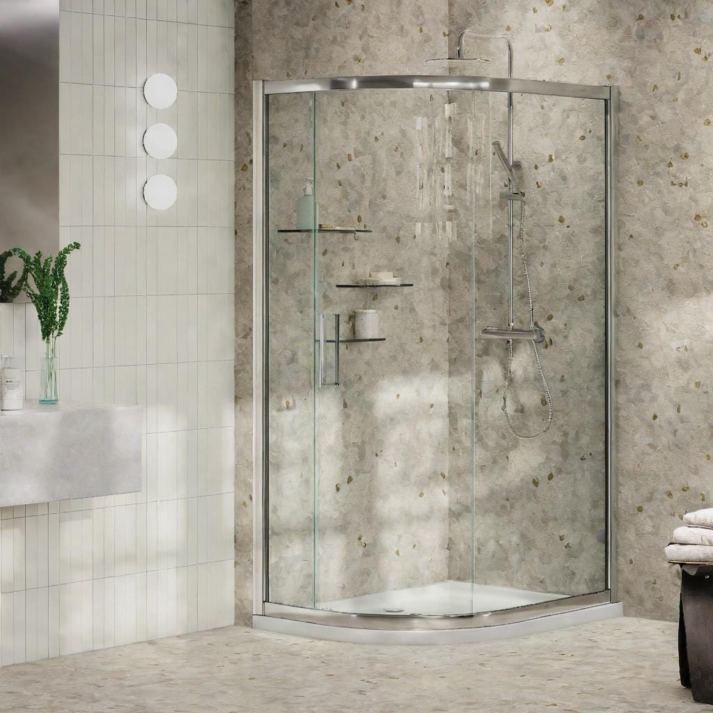 Aquarius Bathrooms Quadrant Shower Enclosure Silver / 900mm x 800mm Aquarius Pluvia 8mm Quadrant Single Sliding Shower Door