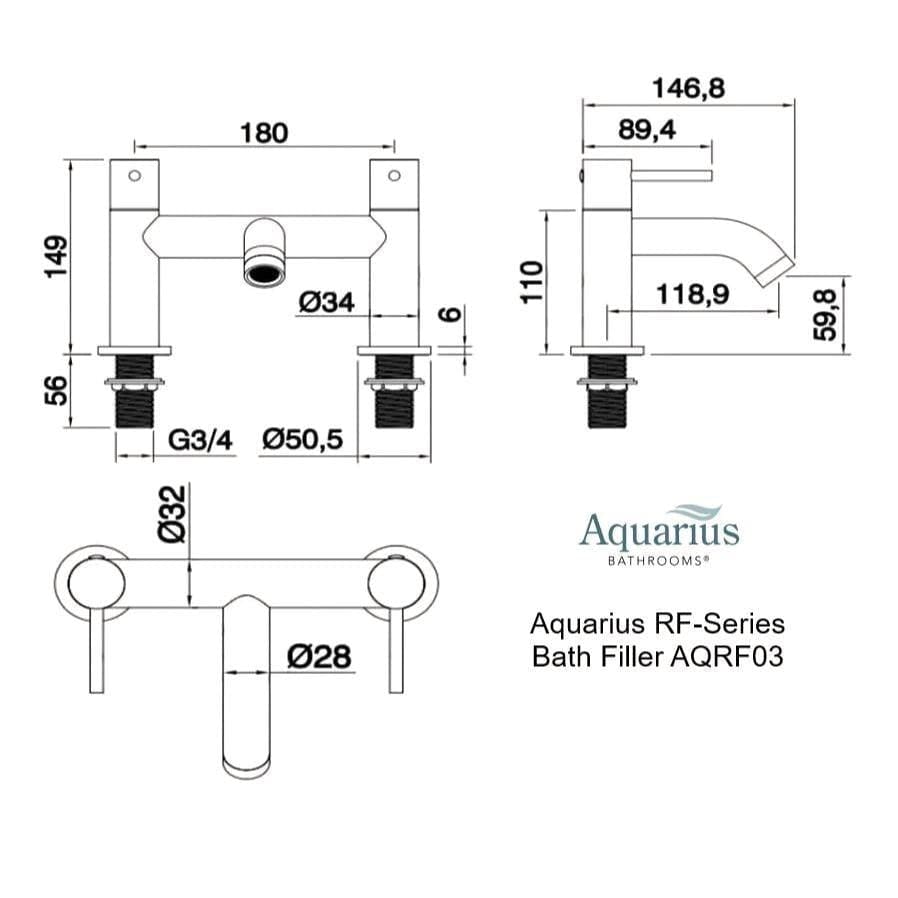 Aquarius Bathrooms Bath Mixer Aquarius RF-Series Bath Filler Mixer Tap