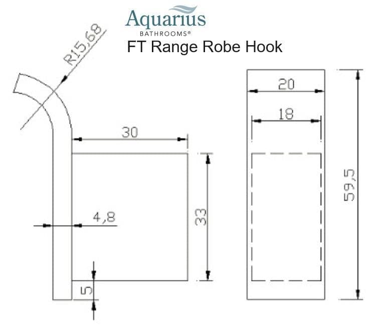 Aquarius Bathrooms Robe Hook Aquarius FT Robe Hook