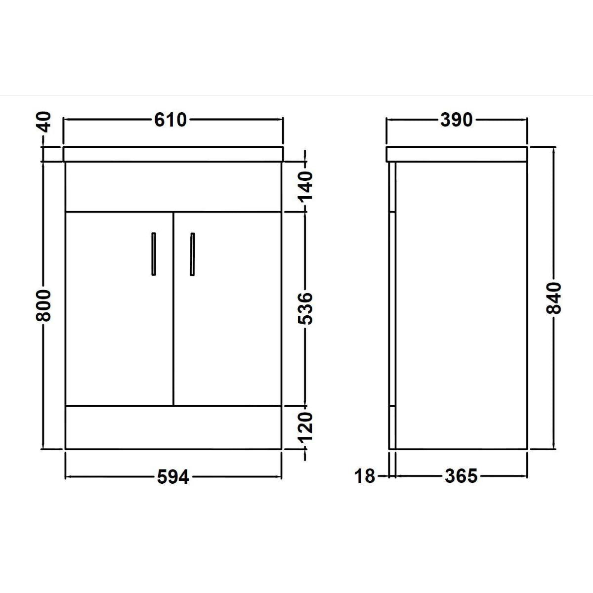 Aquarius Adelaide Floor Standing Vanity Unit with 1 Tap Hole Ceramic Basin