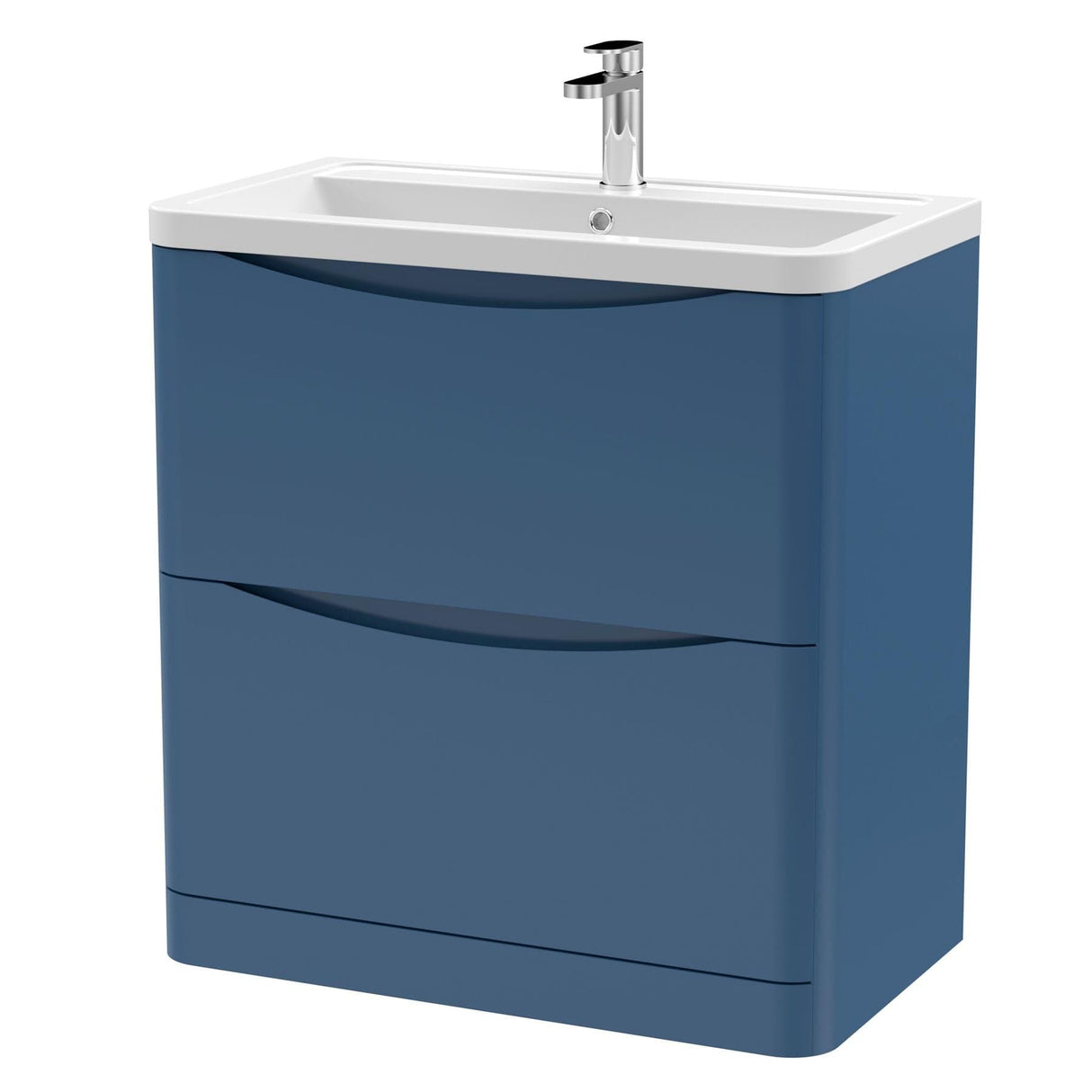 Aquarius Bathrooms Floor Standing Vanity Unit Aquarius Seren 800mm Floor Standing Two Drawer Vanity Unit with Basin