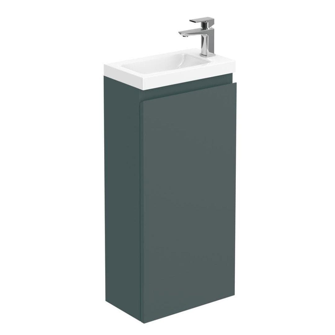 Aquarius Bathrooms Floor Standing Vanity Unit 400mm Aquarius Halite Waterproof Grey Vanity Unit and 1TH Basin