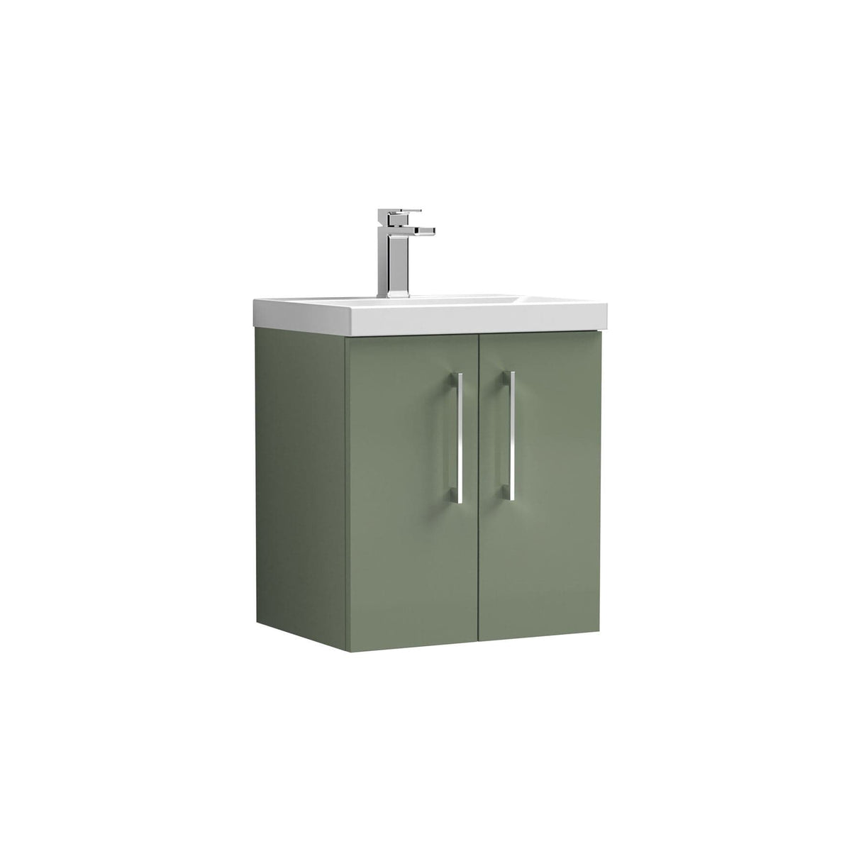 Aquarius Floor Standing Vanity Unit Aquarius Brisbane 500mm Wall Hung 2 Door Vanity Unit with 1 Tap Hole Mid Edge Basin