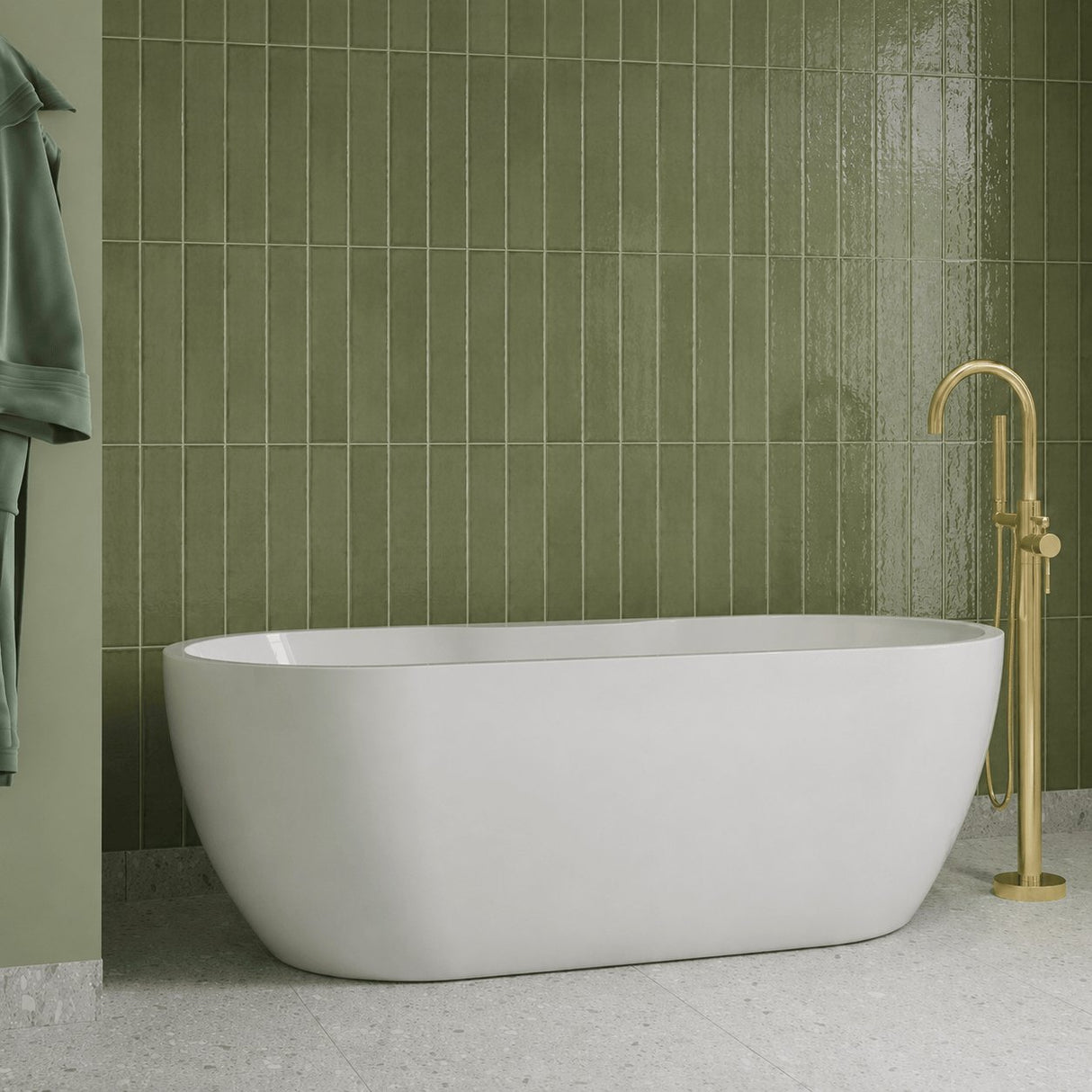 Aquarius Bathrooms Modern Freestanding Bath White Aquarius Luxor Freestanding Soaking Bath Tub - 1650 x 745mm - Gloss White