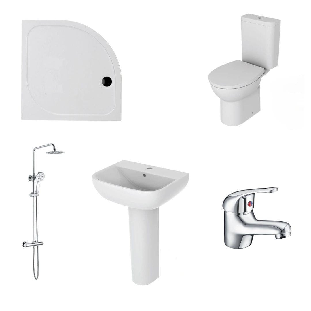 Aquarius Bathrooms Complete Bathroom Suite Aquarius Urbano Complete Shower Suite (with 900mm Quadrant Enclosure)