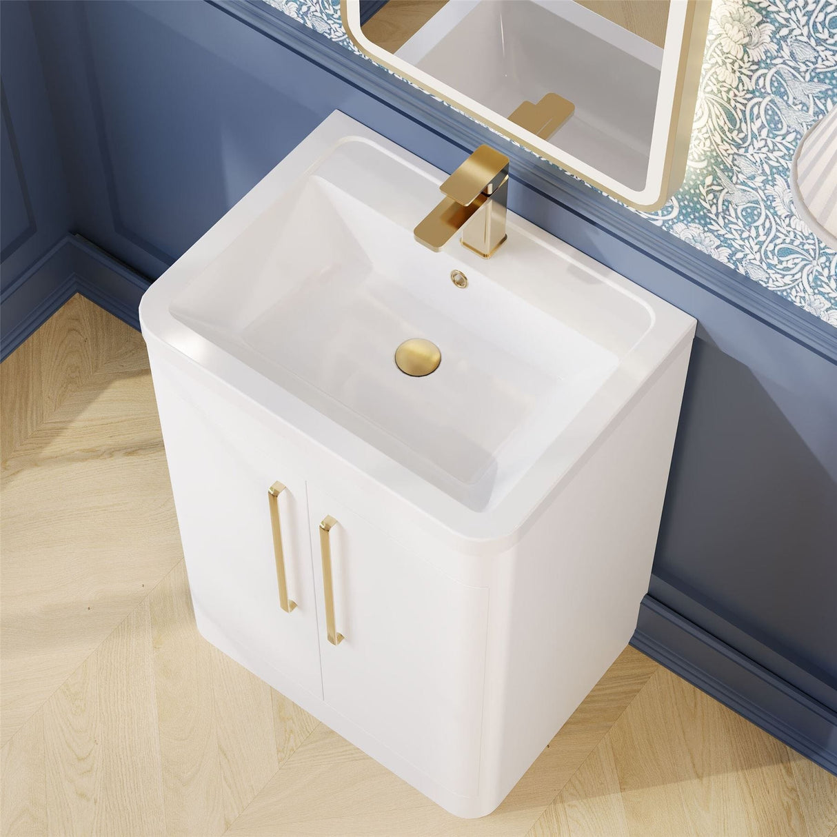 Aquarius Floor Standing Vanity Unit Aquarius Perth 600mm 2 Door Floor Standing Vanity Unit with 1 Tap Hole Basin