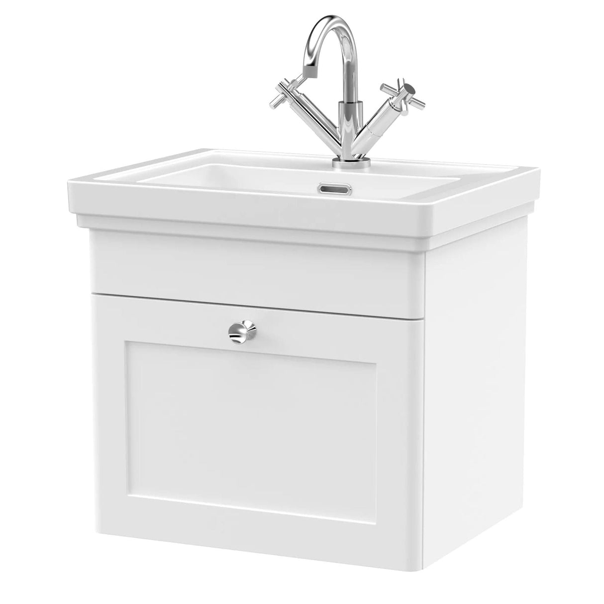 Aquarius Wall Mounted Vanity Unit White / 1 Aquarius Leighton 500mm Wall Mounted One Drawer Vanity Unit with Basin