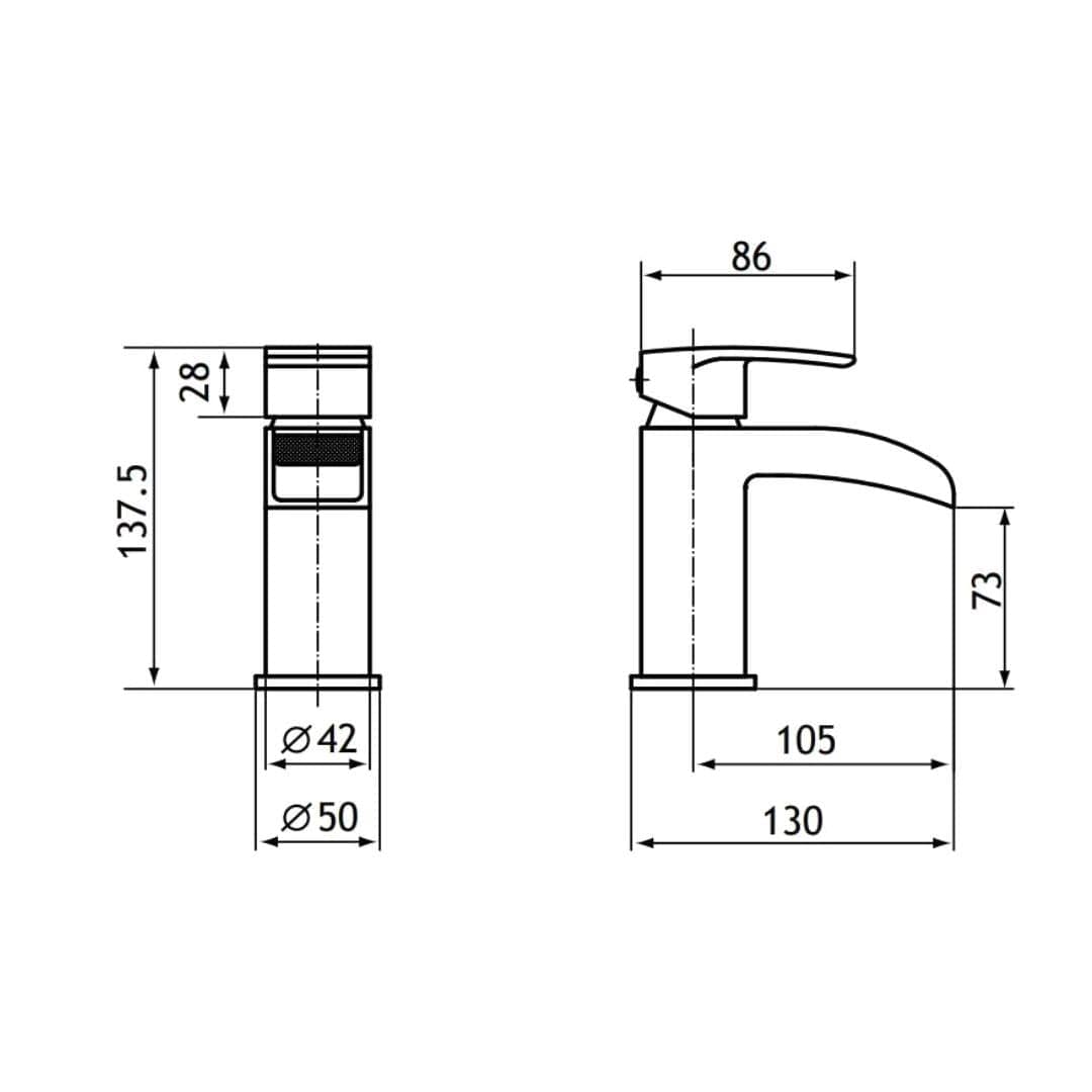 Aquarius Bathrooms Mono Basin Tap Aquarius Niagara Waterfall Mono Basin Mixer Tap with Waste