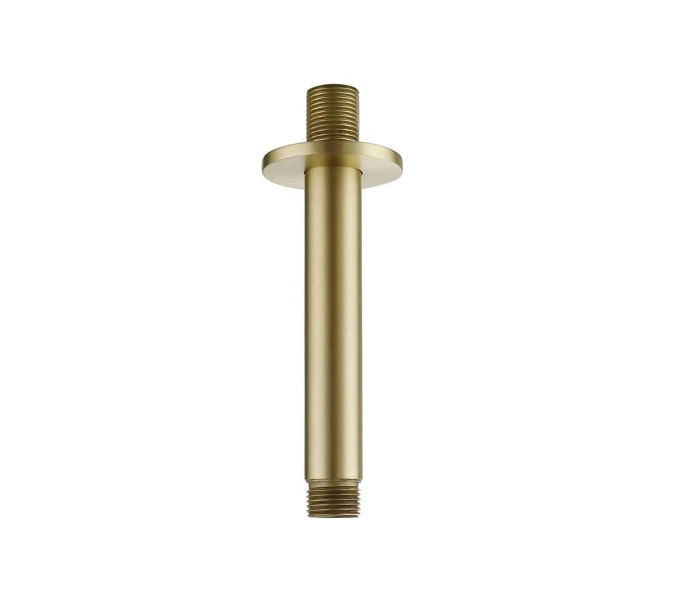 Aquarius Bathrooms Fixed Shower Arm Brushed Brass Aquarius RainLux Round Ceiling Shower Arm