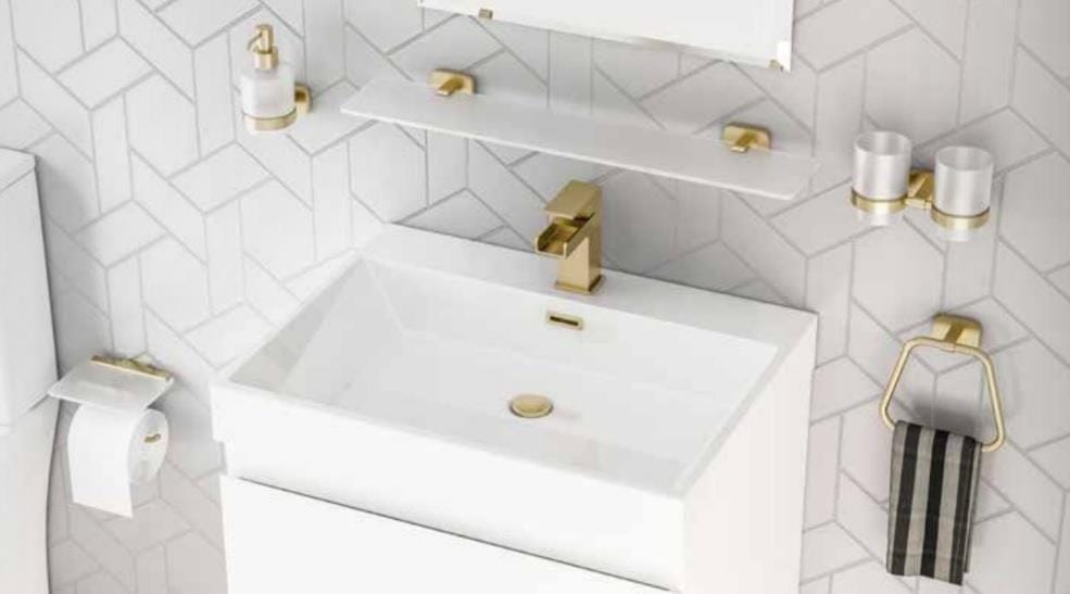 Aquarius Bathrooms Towel Rail Aquarius Auro Single Towel Rail Brushed Brass AQAU52454