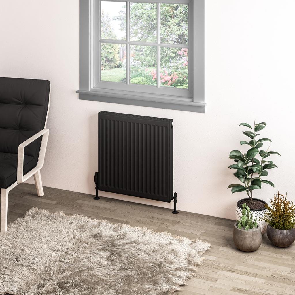 Aquarius Bathrooms Bathroom Heating 600 x 600 Aquarius Type 11 Compact Panel Radiator In Matt Black