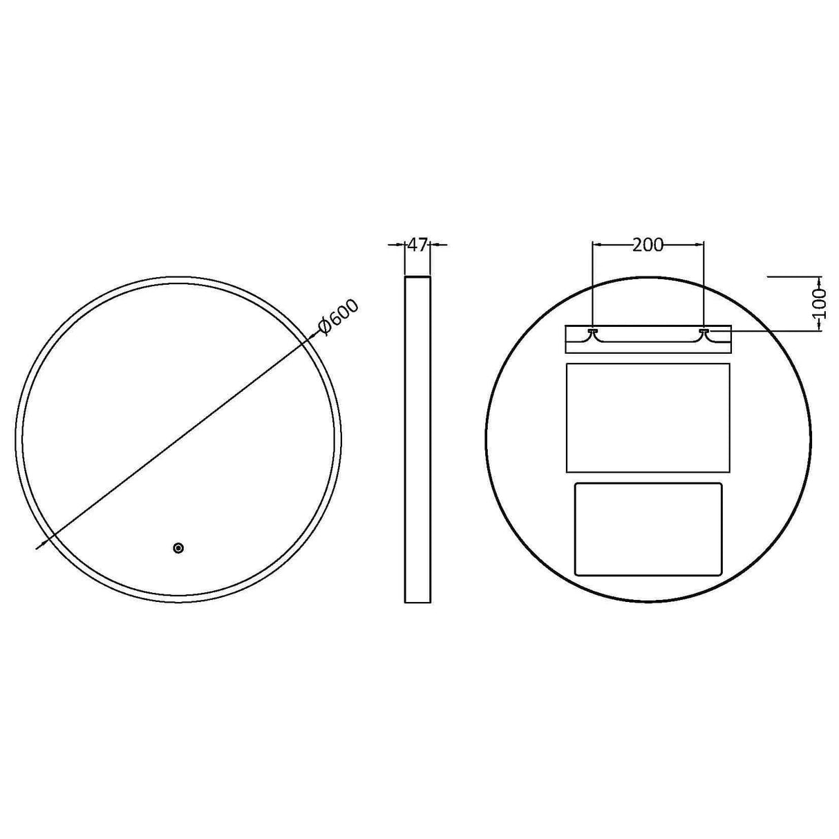 Aquarius Bathrooms Illuminated Mirror Aquarius Lumine Inset Framed LED Touch Sensor Round Mirror