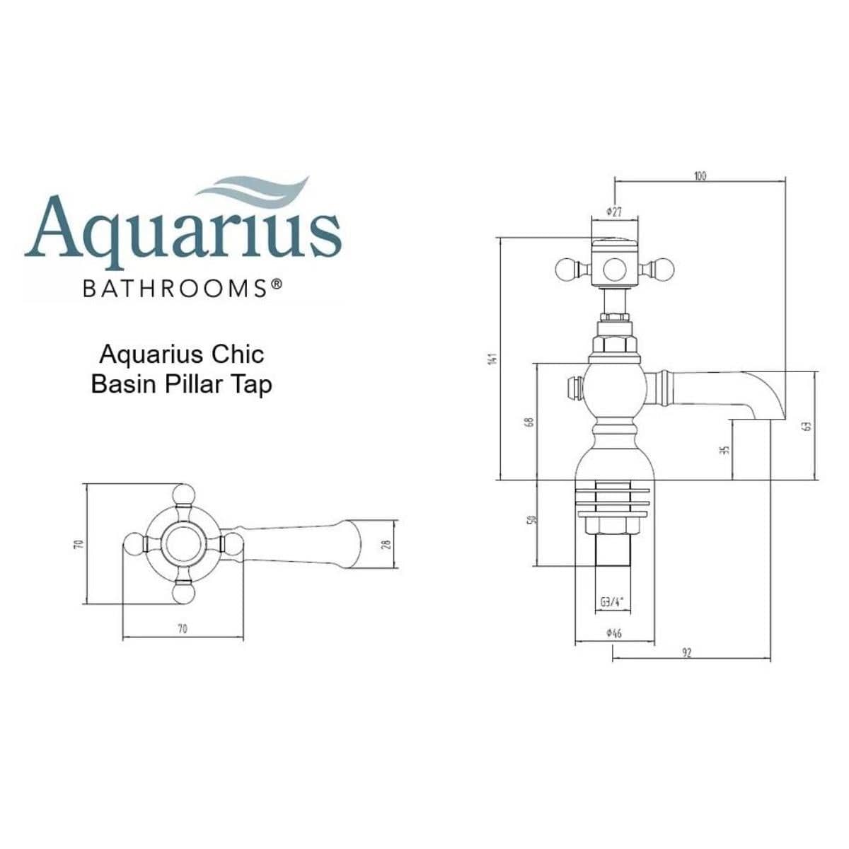 Aquarius Bathrooms Pillar Basin Tap Aquarius Chic Basin Pillar Taps (Pair)