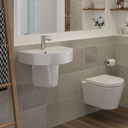 Aquarius Bathrooms Pedestal Basin Semi Pedestal Aquarius Emma 550mm 1 Tap Hole Basin with Pedestal