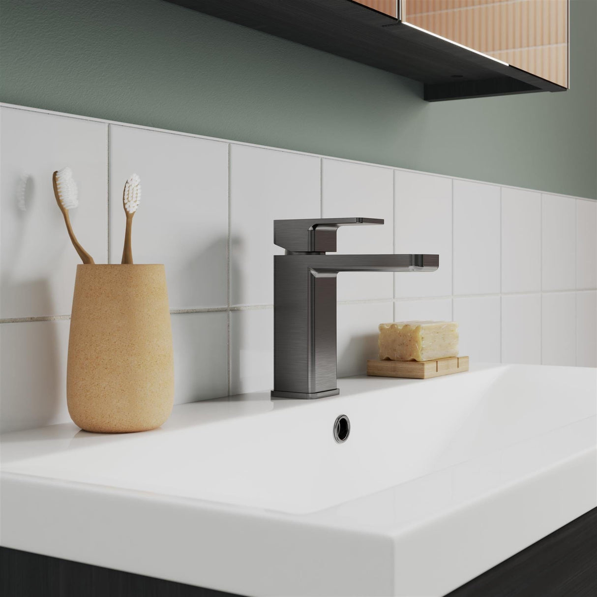 Aquarius Bathrooms Tall Basin Tap Brushed Pewter Aquarius Tetra Mono Basin Mixer Tap with Clicker Waste