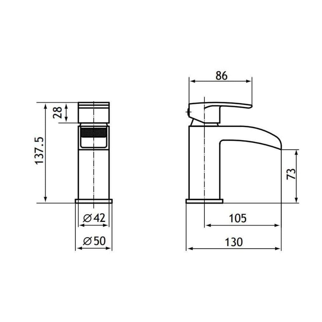 Aquarius Bathrooms Mono Basin Tap Aquarius Niagara Waterfall Mono Basin Mixer Tap with Waste