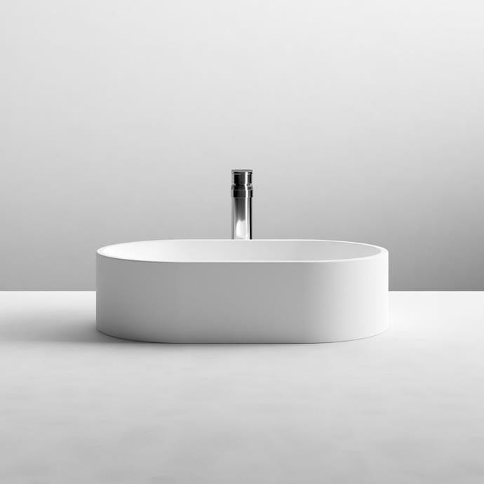 Aquarius Bathrooms Countertop Basin Matt White Aquarius Sirona Oval Matt Countertop Basin 565mm