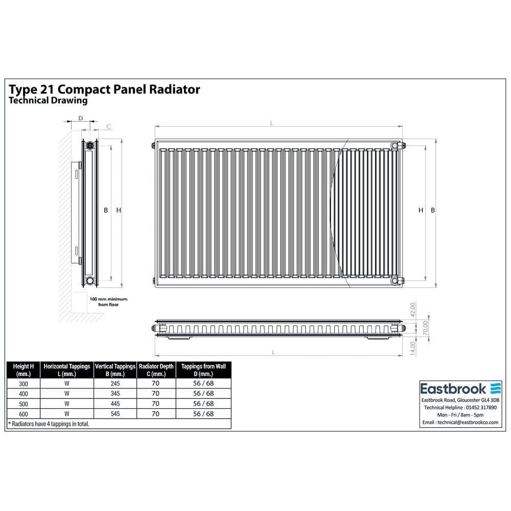 Aquarius Bathrooms Bathroom Heating Aquarius Type 21 Compact Panel Radiator In Gloss White