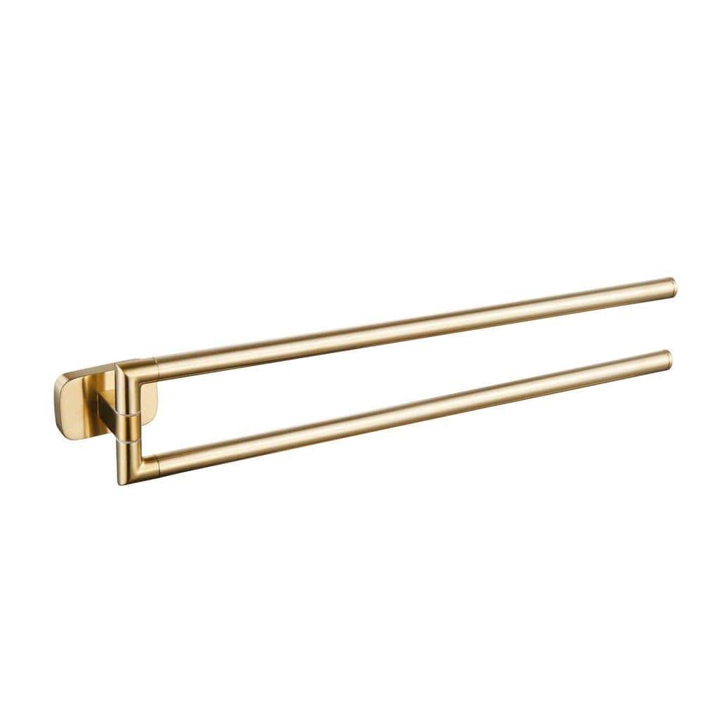 Aquarius Bathrooms Towel Rail Aquarius Auro Double Split Towel Rail Brushed Brass AQAU52456