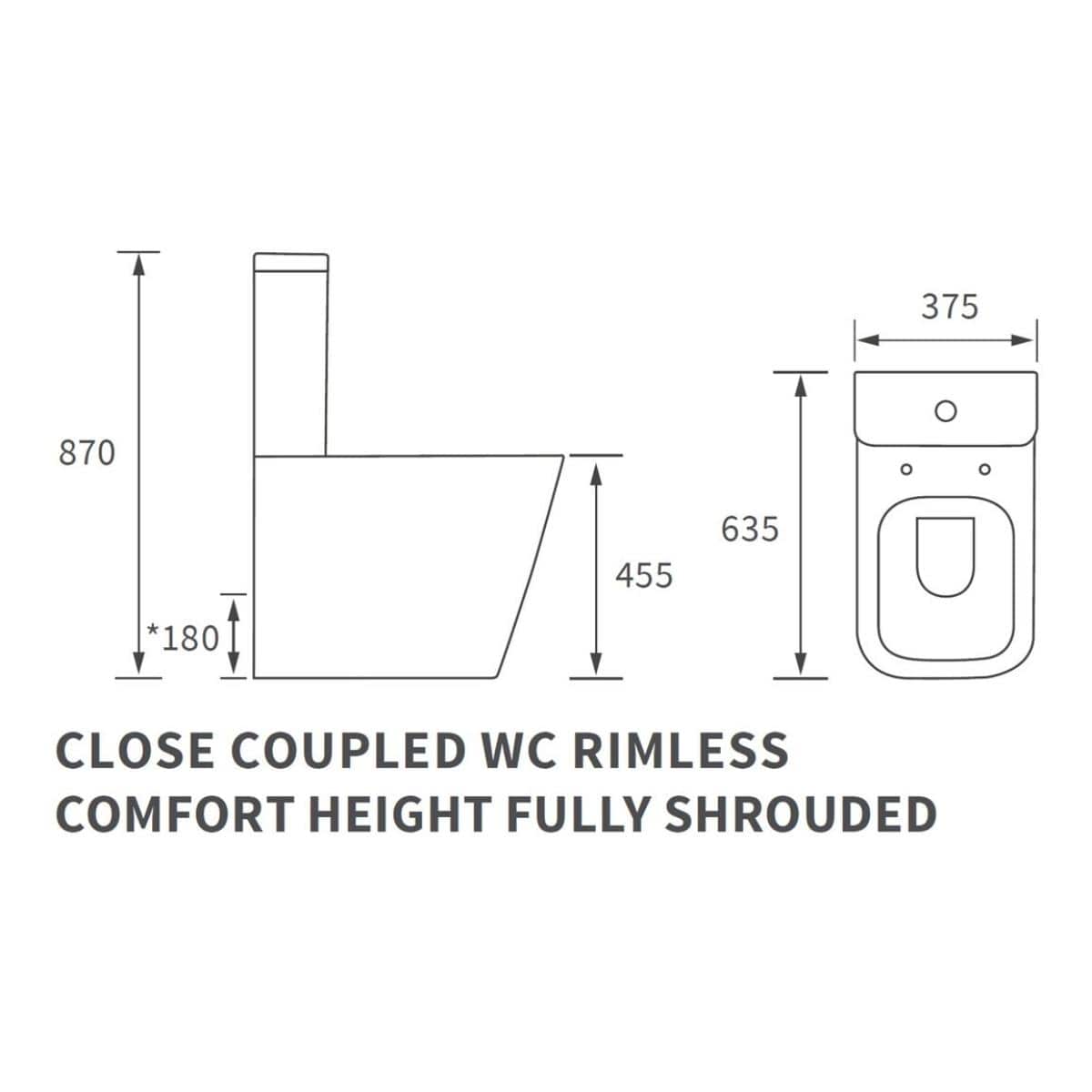 Aquarius Bathrooms Close Coupled Toilet Aquarius Laura Rimless Close Coupled Open Back Comfort Height Toilet with Soft Close Seat