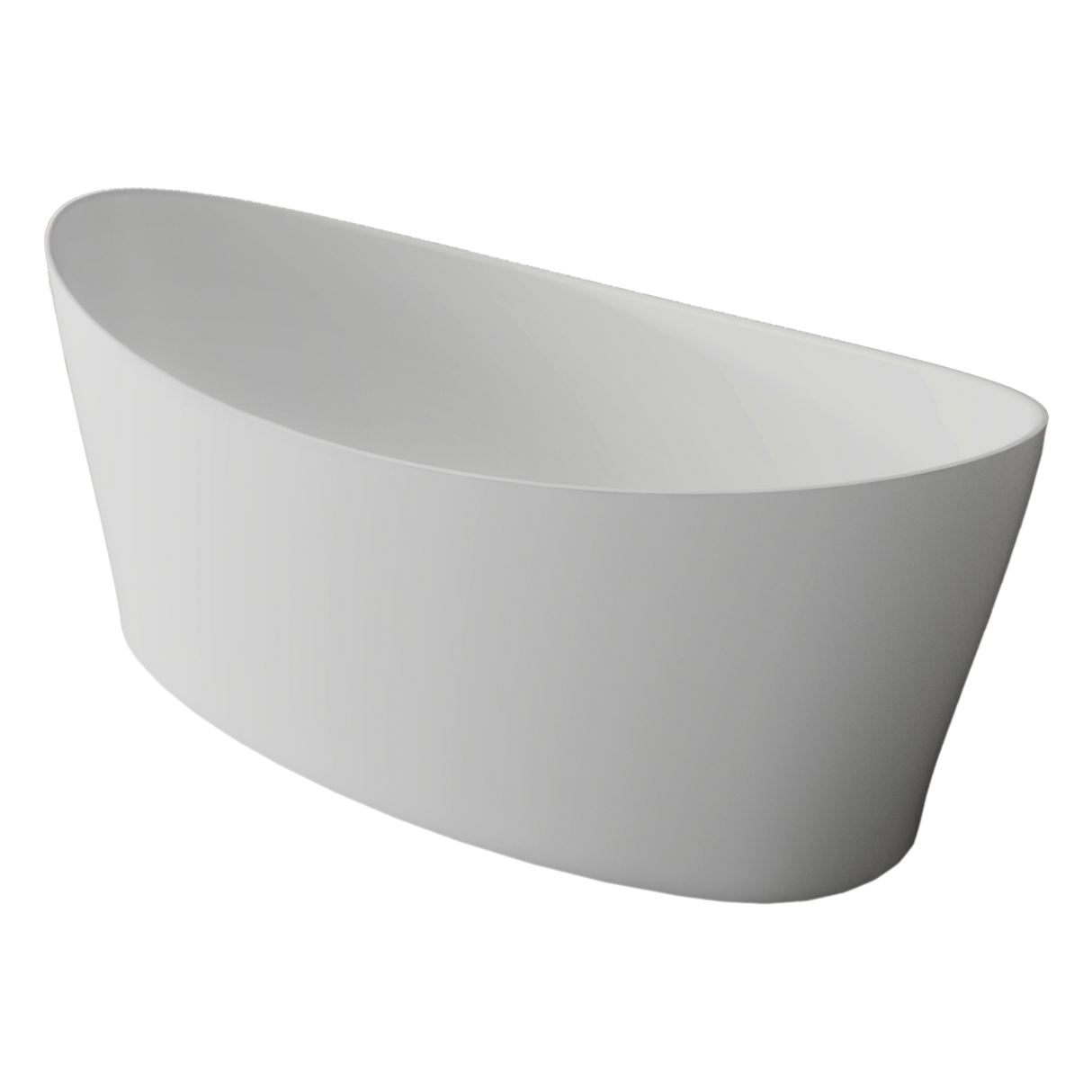 Aquarius Orta Freestanding Stone Bath in Gloss White 1600mm