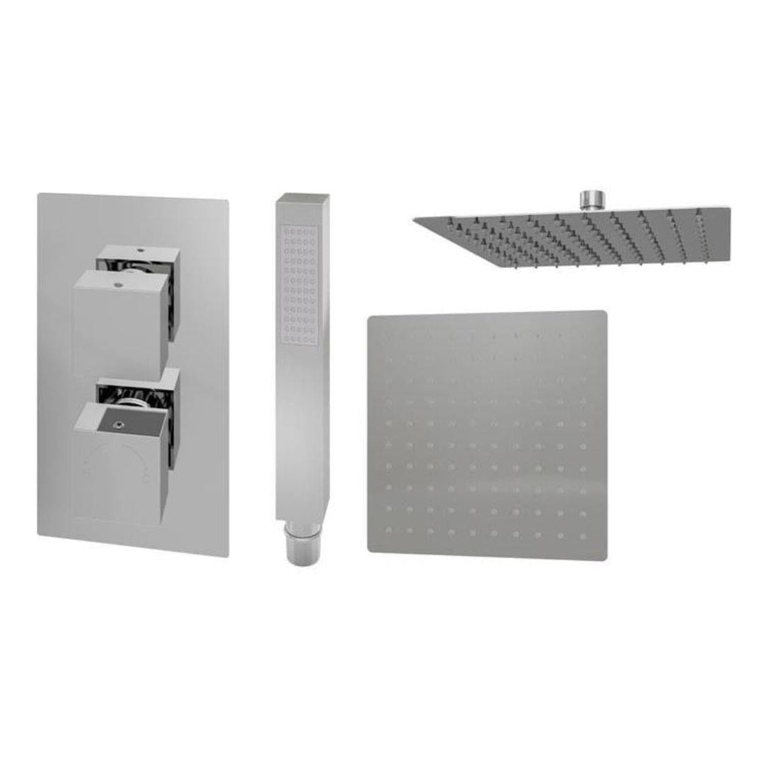 Aquarius Bathrooms Concealed Shower Set Aquarius Modern Square Concealed Shower Valve Set with Shower Head and Handset
