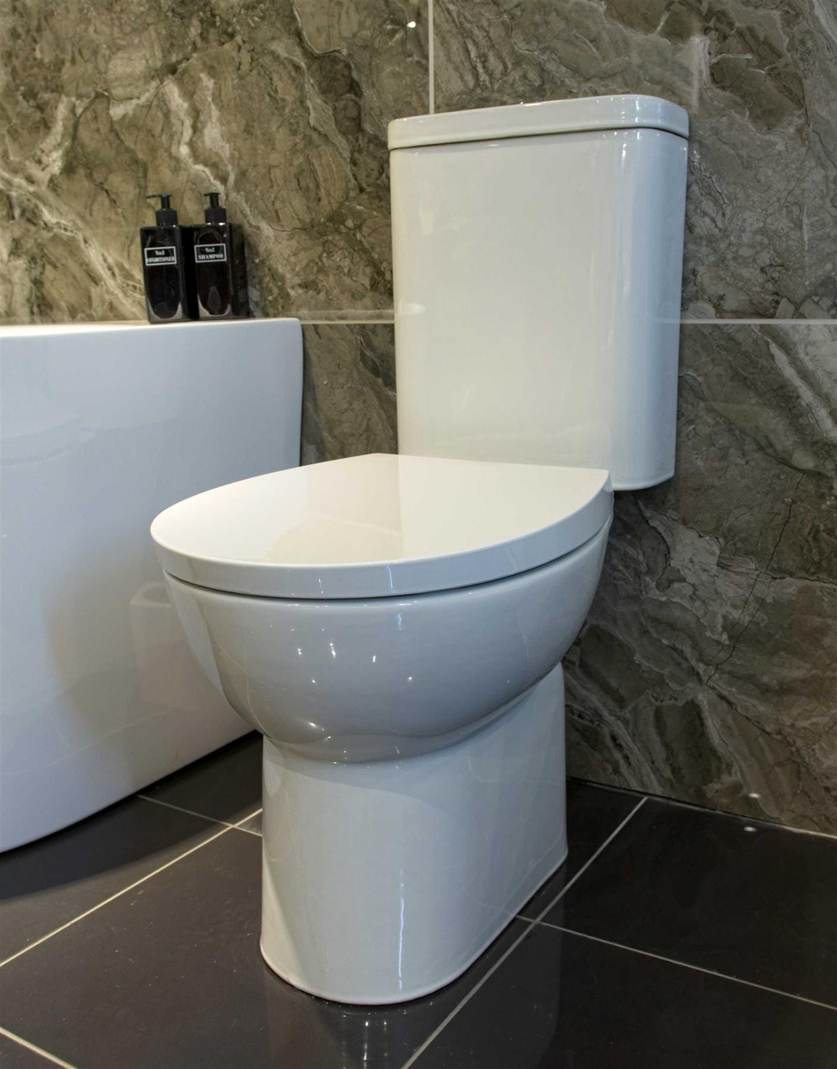 Aquarius Bathrooms Close Coupled Toilet Aquarius QualEco Rimless Close Coupled Toilet with Soft Close Seat