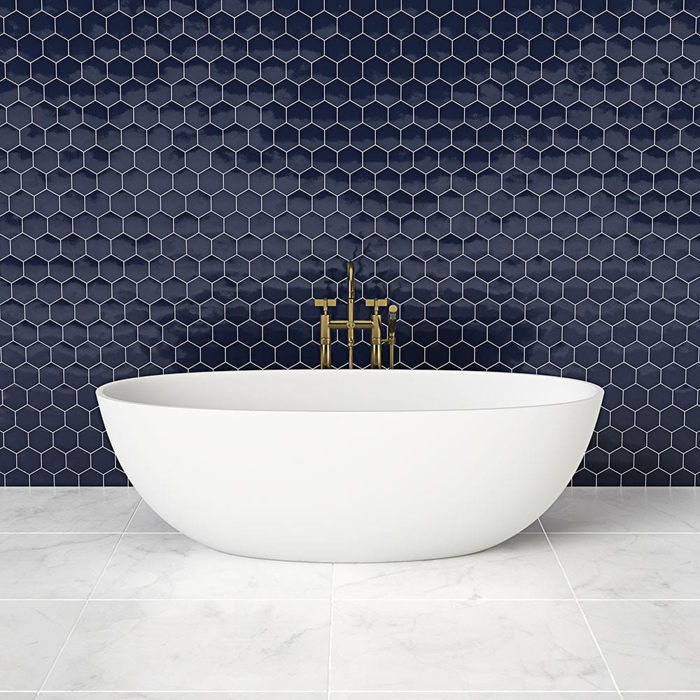 Aquarius Bathrooms Freestanding Bath Aquarius Iseo Freestanding Stone Bath in Gloss White 1600mm