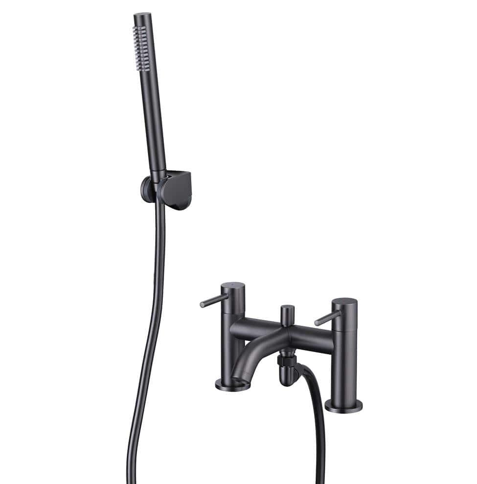 Aquarius Bathrooms Bath Shower Mixer Gunmetal Grey Aquarius RF-Series Bath Shower Mixer with Shower Kit