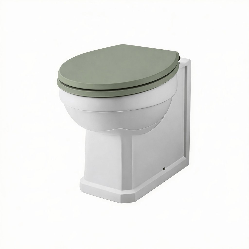 Aquarius Bathrooms Back to Wall Toilet Green Wooden Aquarius Harewood Traditional Back To Wall Toilet with Soft Close Seat