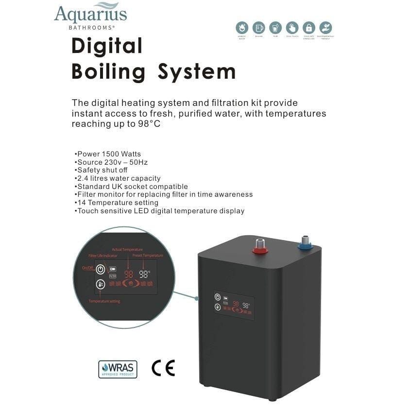 Aquarius Bathrooms Instant Hot Water Tap Aquarius TrueCook 4-in-1 Instant Hot Water Kitchen Tap with Swan Spout