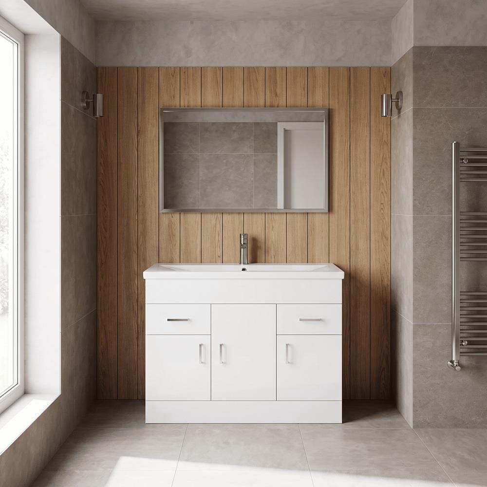 Aquarius Floor Standing Vanity Unit Aquarius Adelaide Floor Standing Vanity Unit with 1 Tap Hole Ceramic Basin