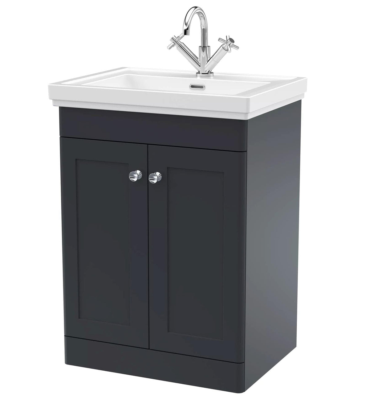 Aquarius Bathrooms Floor Standing Vanity Unit Aquarius Leighton 600mm Floor Standing Two Door Vanity Unit with Basin