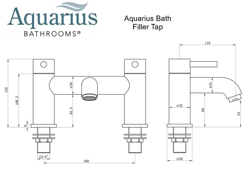 Aquarius Bathrooms Bath Mixer Aquarius Zanelli Bath Filler Tap