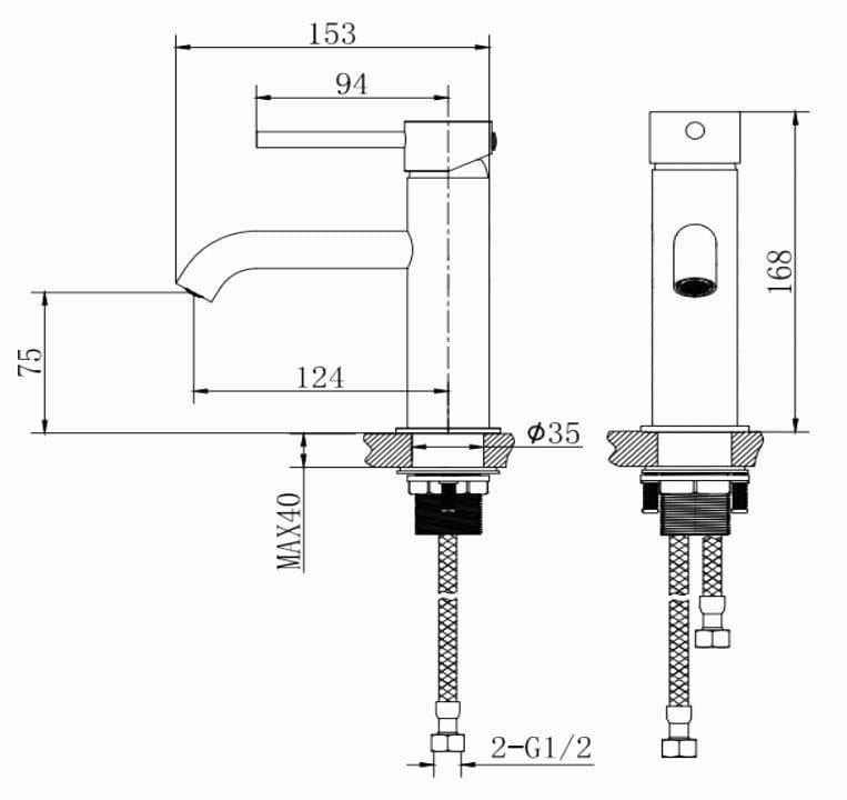 Aquarius Bathrooms Mono Basin Tap Aquarius RF-Series Cold Start Mono Basin Mixer Tap with Waste