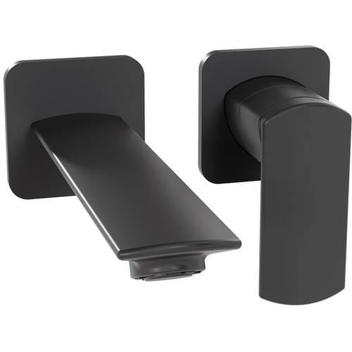 Aquarius Bathrooms Wall Mounted Basin Tap Matt Black Aquarius Varda Wall Mounted 2 Hole Basin Mixer Tap