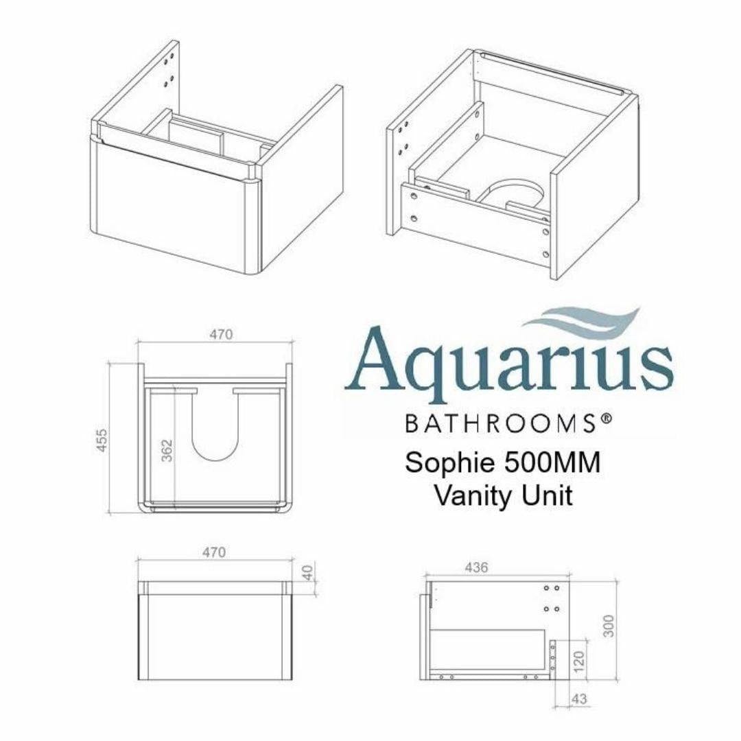 Aquarius Wall Mounted Vanity Unit Aquarius Sophie Vanity Unit with 1 Taphole Basin