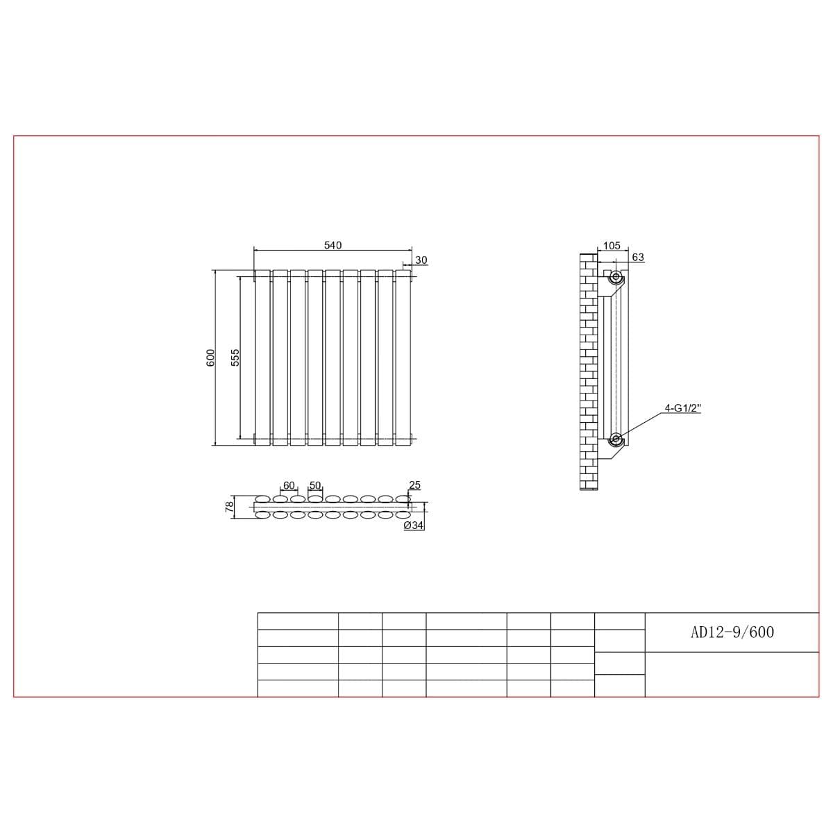Aquarius Bathrooms Column Radiator Aquarius Athens Horizontal Double Column Radiator