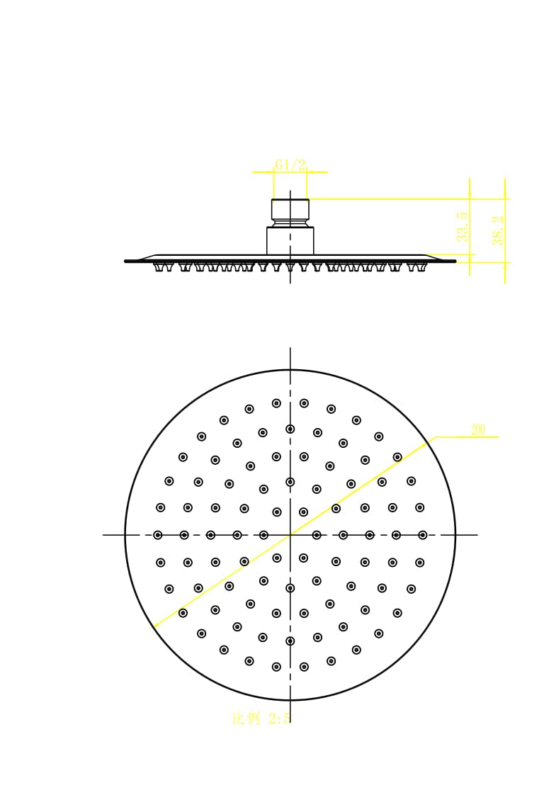 Aquarius Bathrooms Shower Head Aquarius Modern Round Over Head 8" Shower Head Matt Black AQ601015