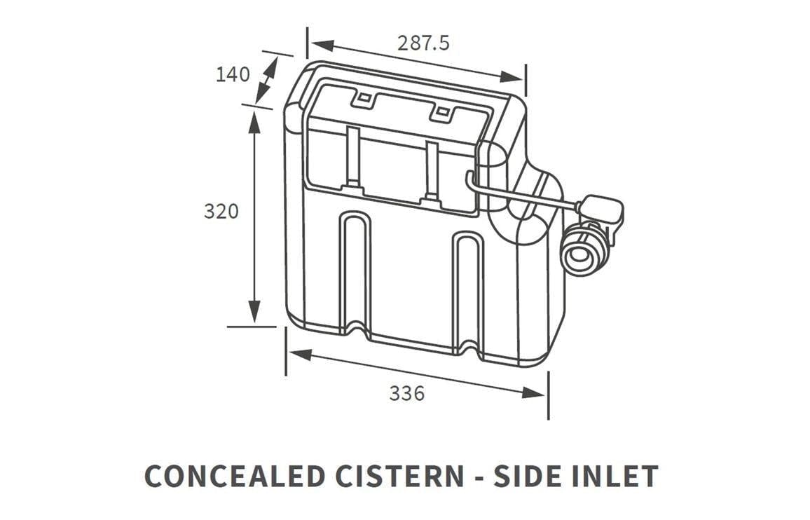 Aquarius Bathrooms Concealed Cistern Aquarius Scott Concealed Cistern - Side Inlet