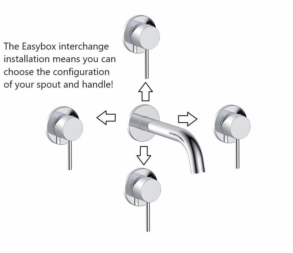 Aquarius Bathrooms Wall Mounted Basin Tap Aquarius RF-Series EZ-BOX Wall Mounted Basin Mixer Tap