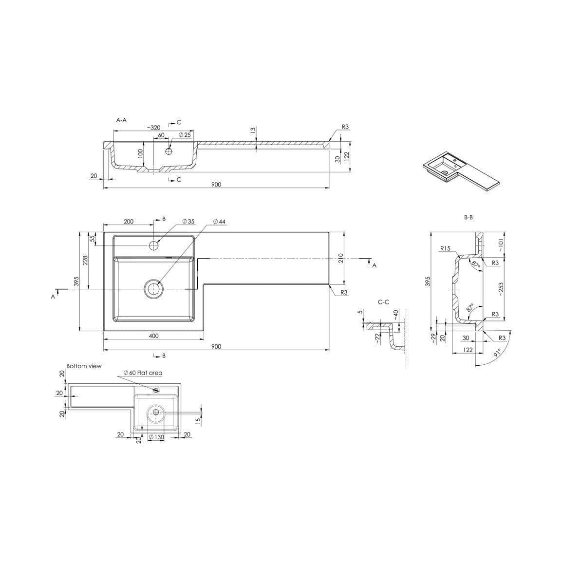 Aquarius Bathrooms Vanity Unit Suite Aquarius Urbano Premium 900mm Vanity Unit Suite (with Back to Wall Toilet)