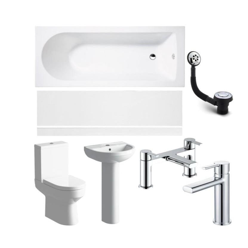 Aquarius Bathrooms Complete Bathroom Suite Chrome Aquarius Urbano Complete Premium Bath Suite (with Single Ended 1700mm Bath)