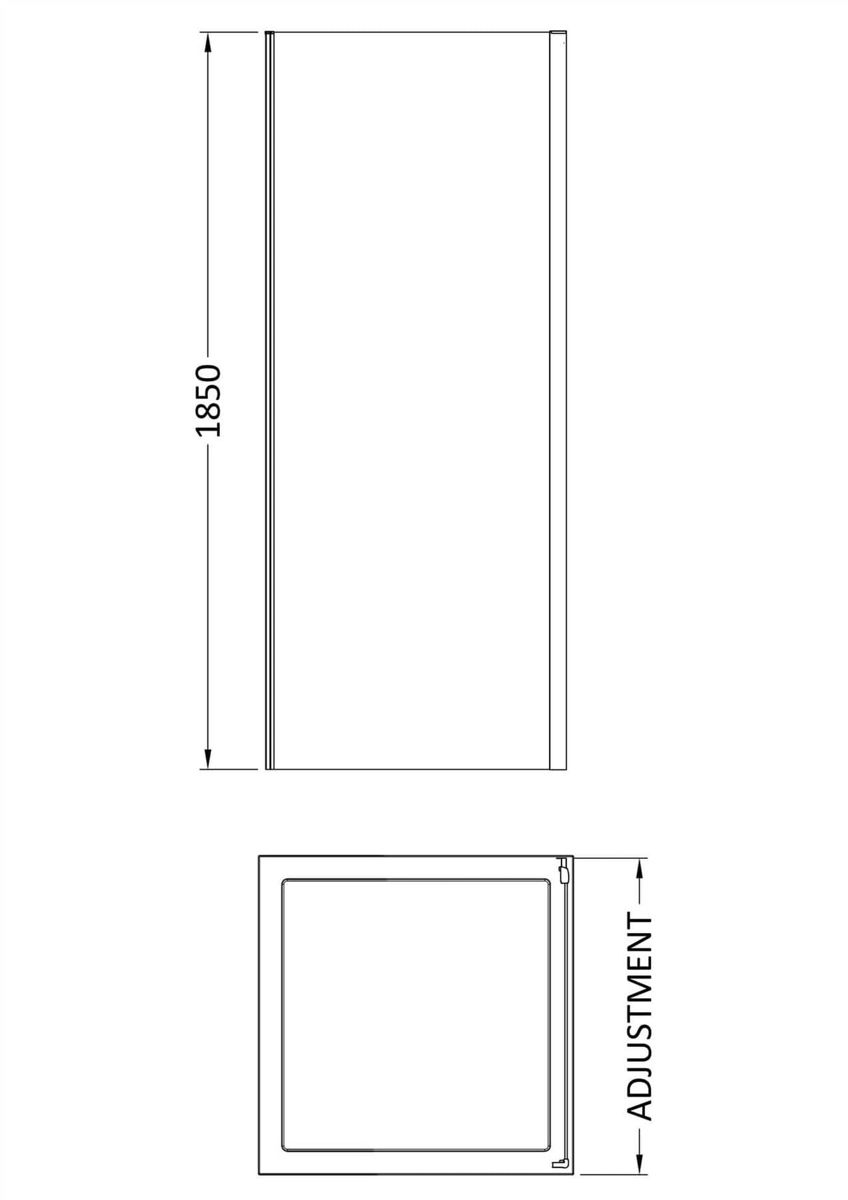 Aquarius Urbano 6mm Side Panel 1850mm