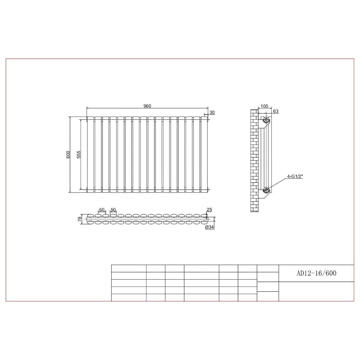 Aquarius Bathrooms Column Radiator Aquarius Athens Horizontal Double Column Radiator