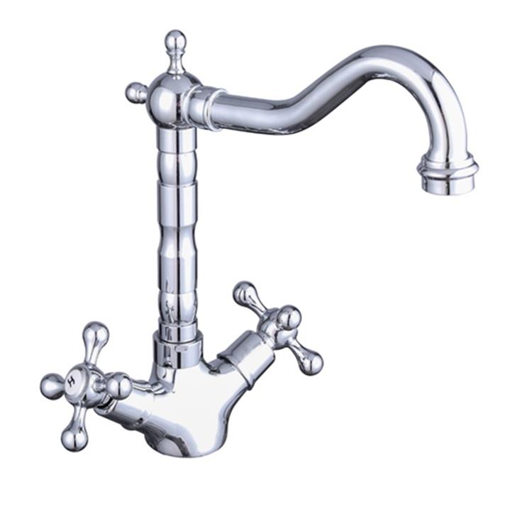Aquarius TrueCook Victorian Crosshead Two Handle Kitchen Mixer Tap in Chrome