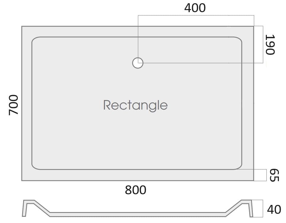Aquarius Bathrooms Shower Tray 800 x 700mm Aquarius Vital Rectangular Shower Tray Stone Resin