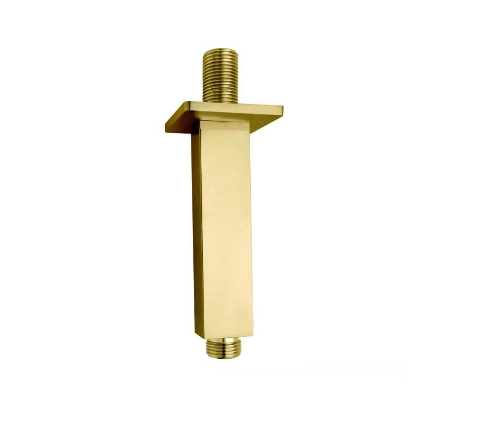 Aquarius Bathrooms Fixed Shower Arm Brushed Brass Aquarius RainLux Square Ceiling Shower Arm